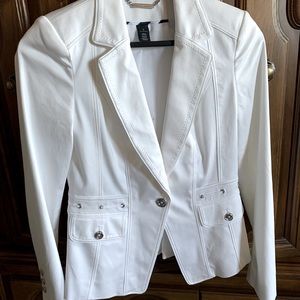WHBM White Fitted Blazer/Jacket